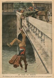 På självmordets brant, illustration ur "Le Petit Journal", illustrerat supplement, 19 juni 1910